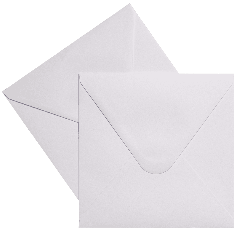 Bilde av Eksklusiv hvit konvolutt til kvadratisk kort