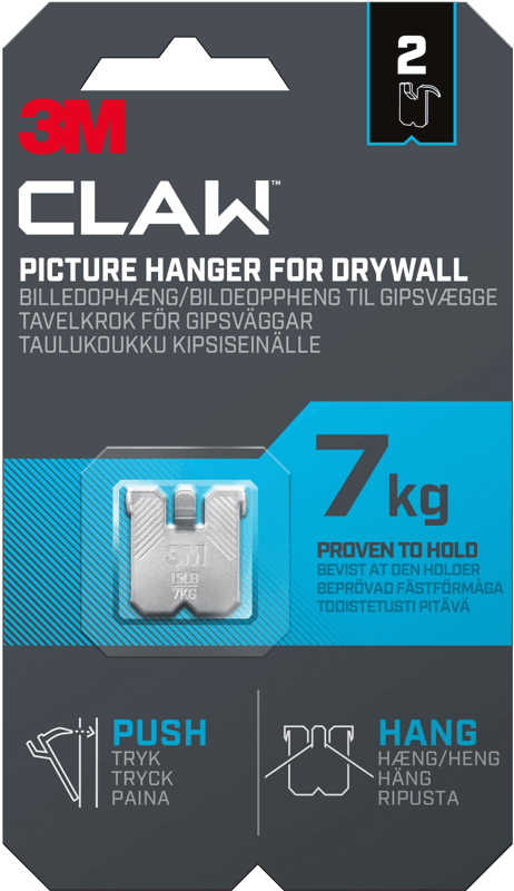 Bilde av Claw Hook til gipsvegg, hold 7 kg, 2 kroker