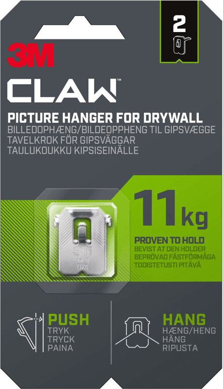 Bilde av Claw Hook til gipsvegger, hold 11 kg, 2 kroker