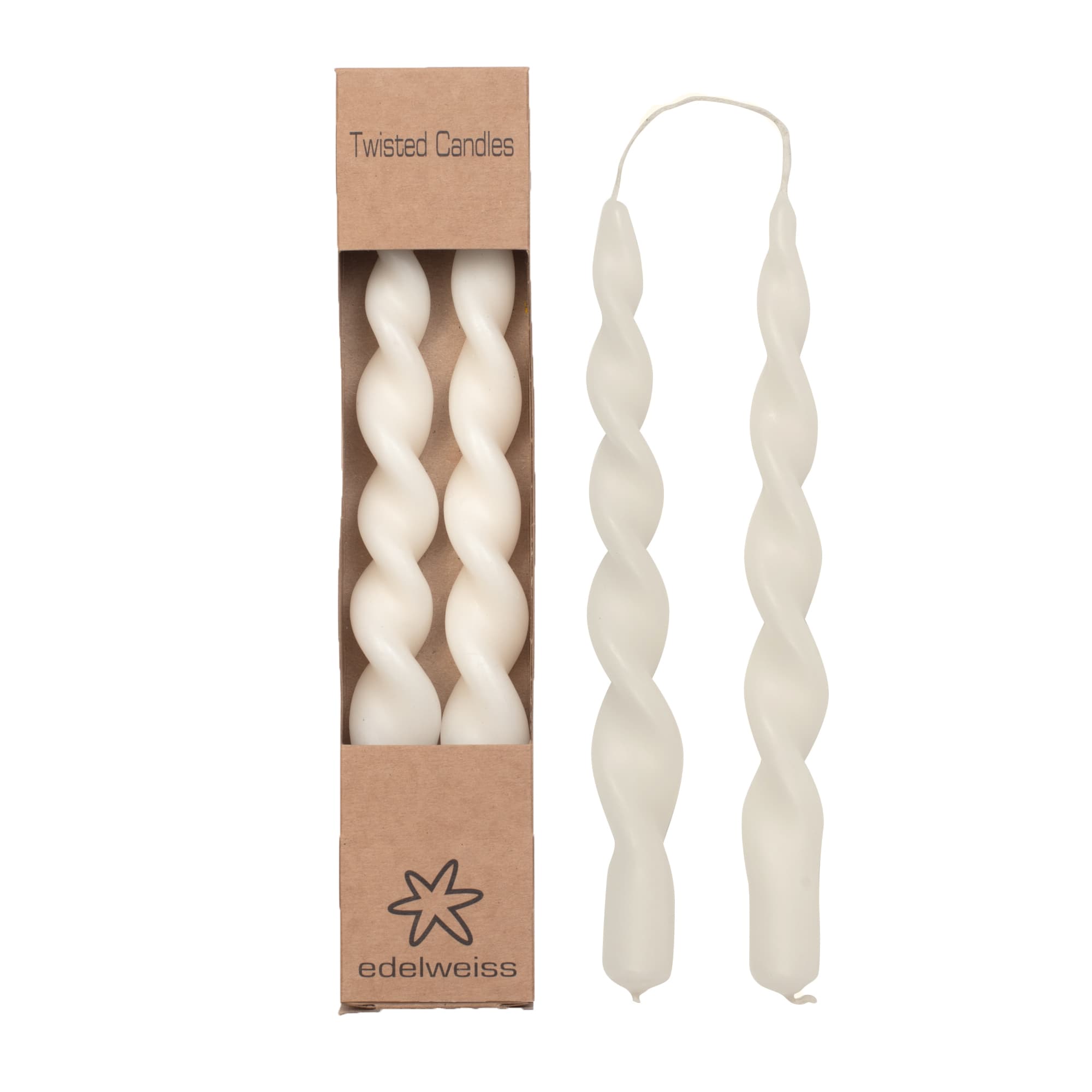 Bilde av Twisted Candles 2stk i eske, 2,2x24 Vanilla Ice