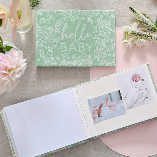 Bilde av Fotoalbum i lin 'hello baby'