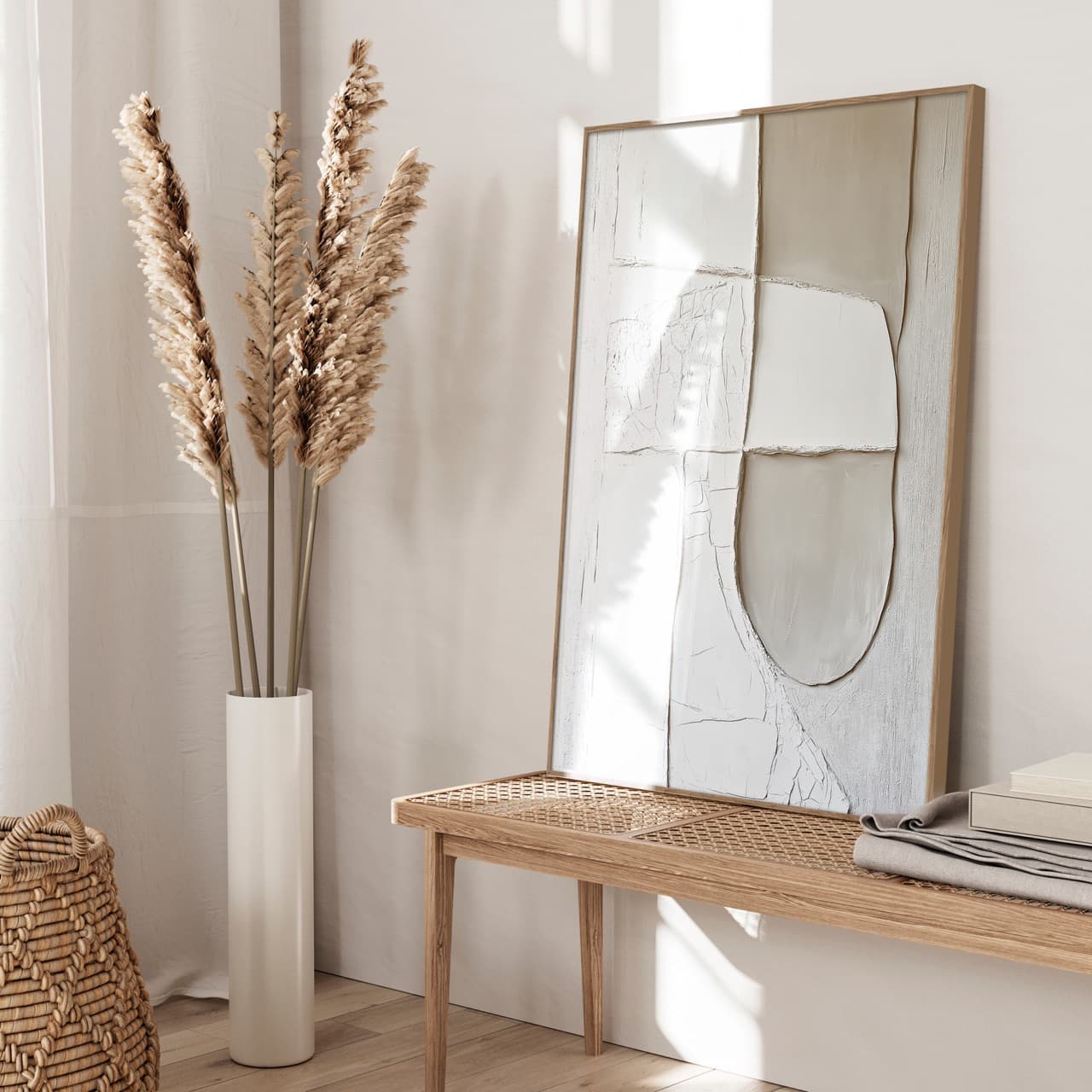 Bilde av Innrammet canvas White On White 60x80