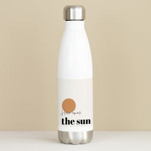 Hvit metall flaske  - Here comes the sun