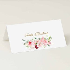 Bordkort | Bryllup | Pion rosa