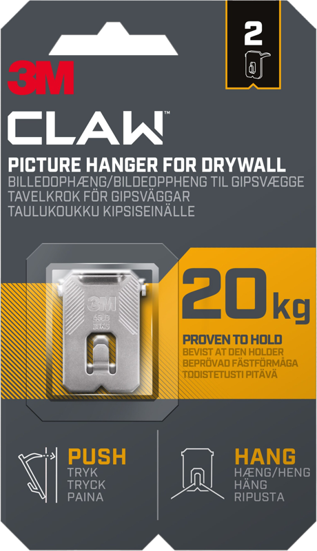 Bilde av Claw Hook til gipsvegg, 20 kg, 2 kroker